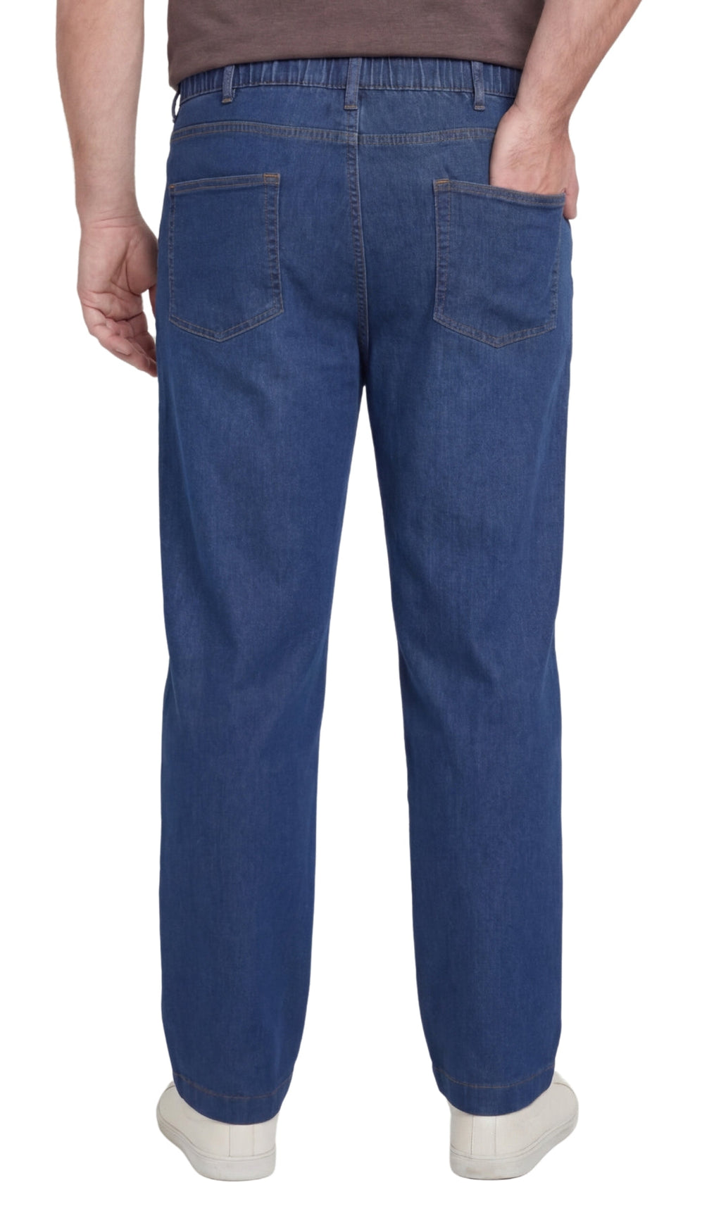 Men's Pull-On Denim & Twill Pants – Elastic Waist, Relaxed Fit