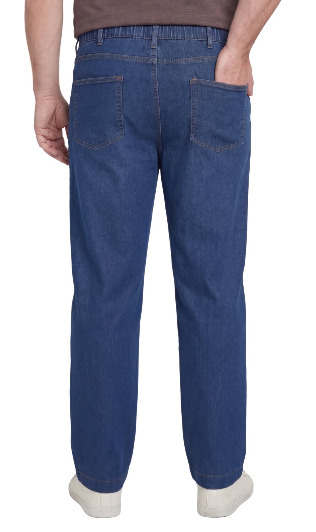 Men's Pull-On Denim & Twill Pants – Elastic Waist, Relaxed Fit