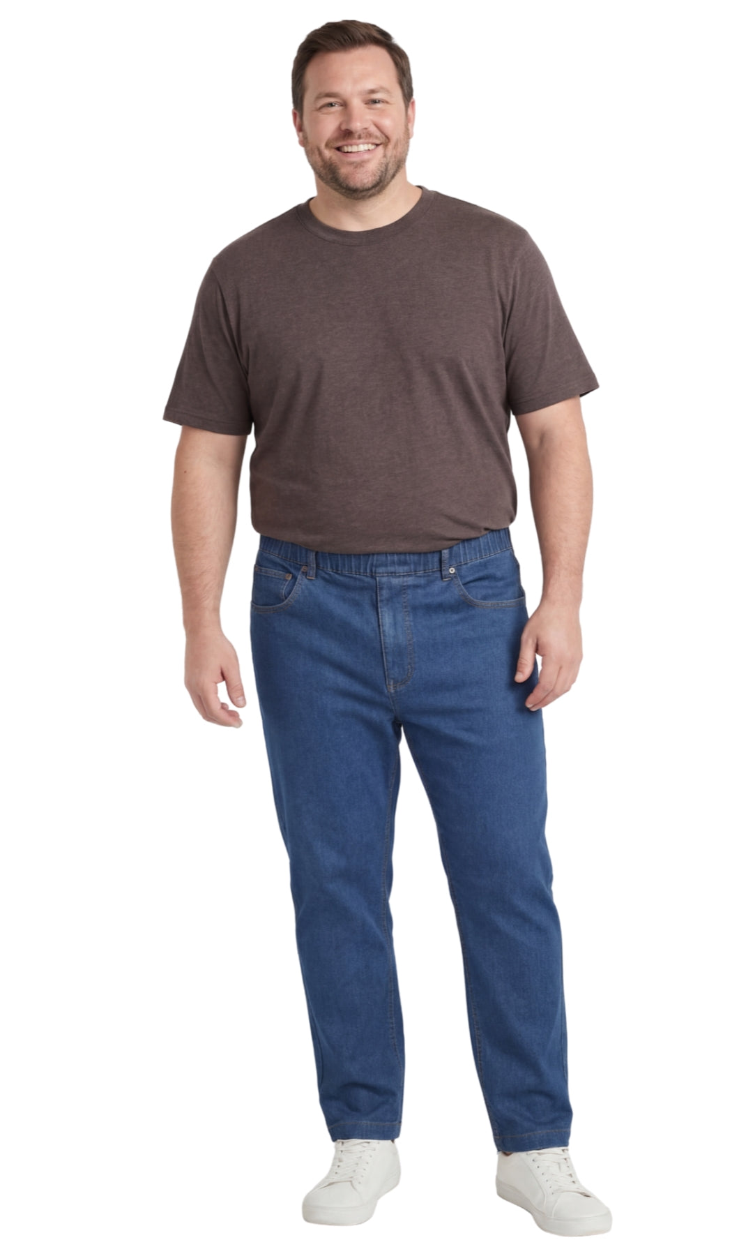 Men's Pull-On Denim & Twill Pants – Elastic Waist, Relaxed Fit