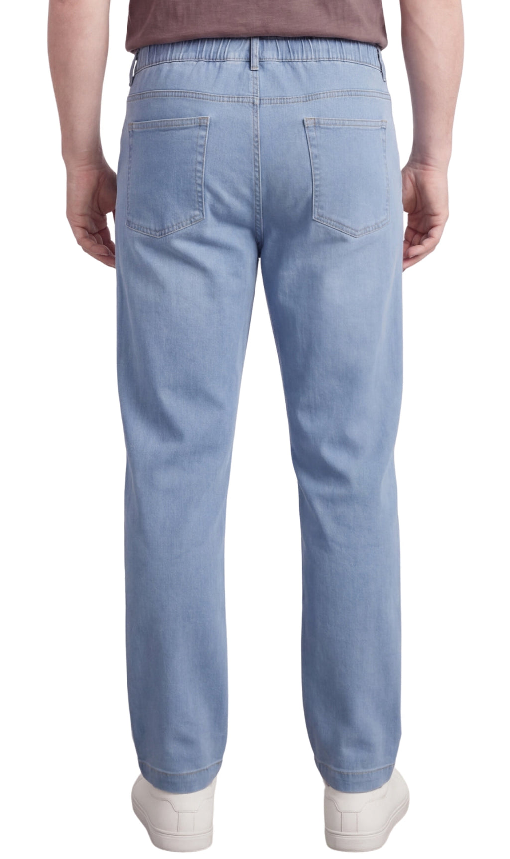 Men's Pull-On Denim & Twill Pants – Elastic Waist, Relaxed Fit