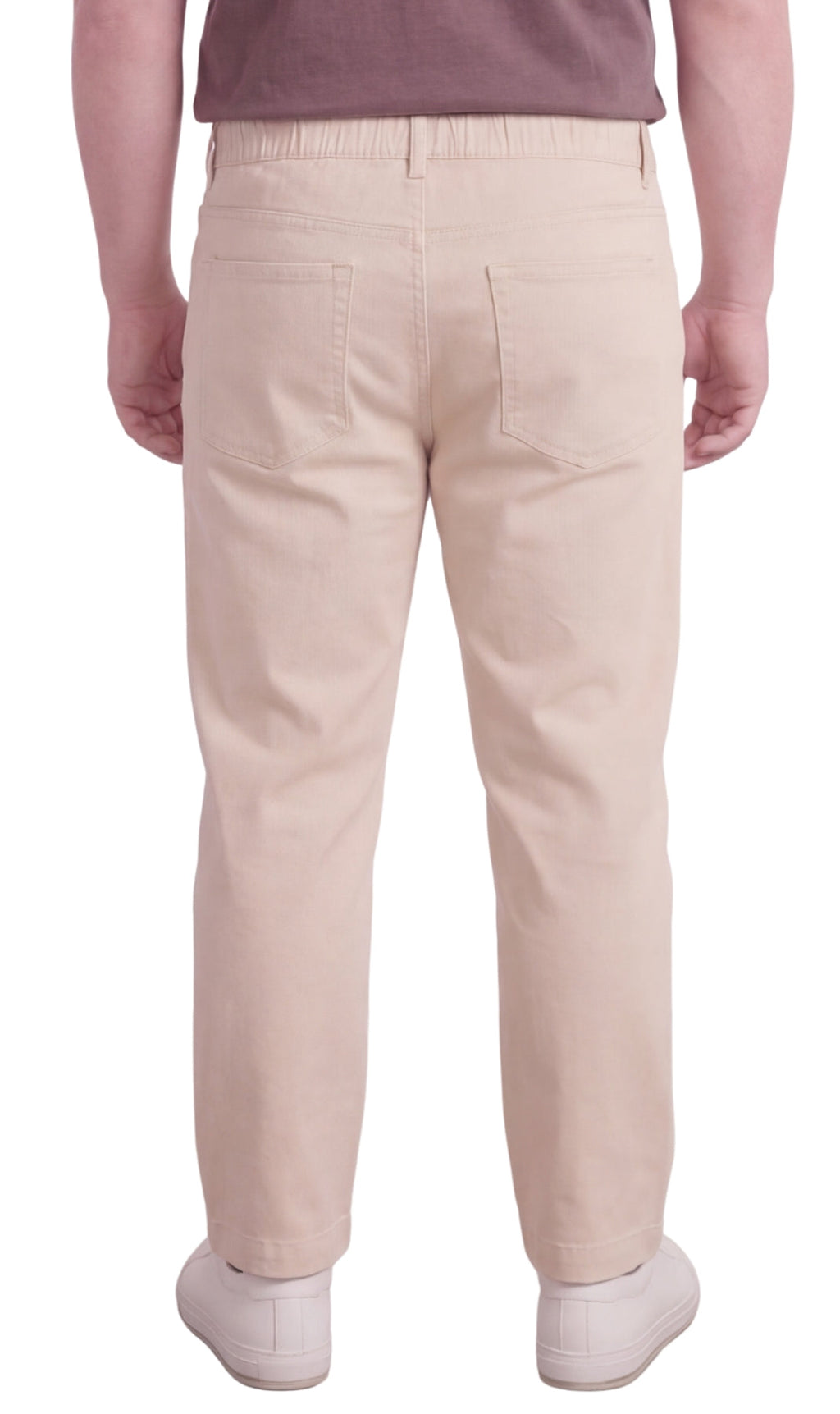 Men's Pull-On Denim & Twill Pants – Elastic Waist, Relaxed Fit