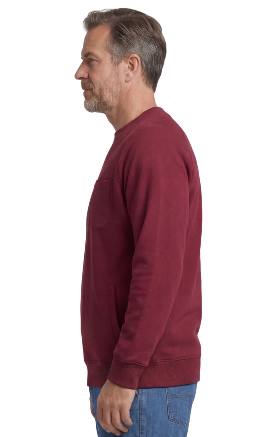 Men's Fleece Pullover Sweatshirt – 3-Pocket Raglan Design