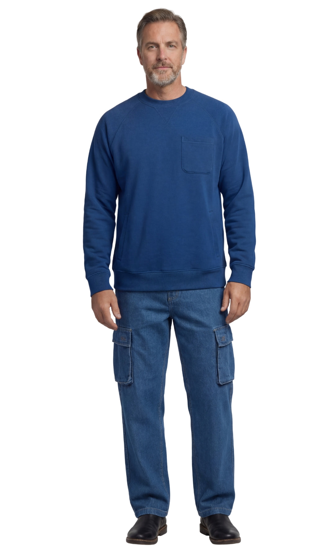 Men's Fleece Pullover Sweatshirt – 3-Pocket Raglan Design