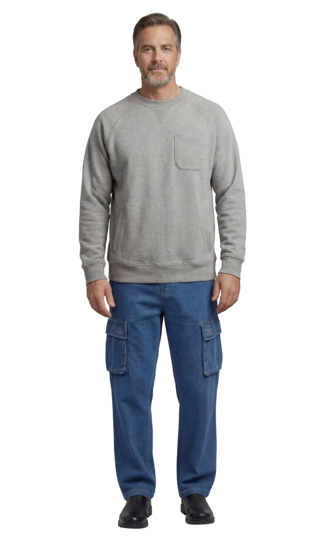 Men's Fleece Pullover Sweatshirt – 3-Pocket Raglan Design