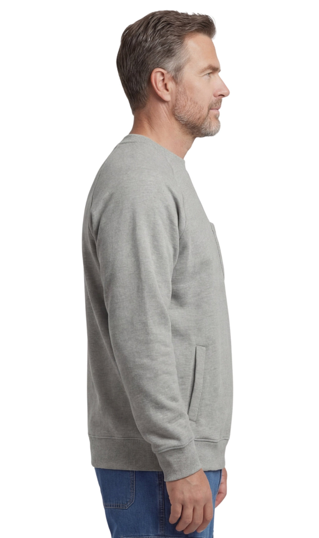 Men's Fleece Pullover Sweatshirt – 3-Pocket Raglan Design