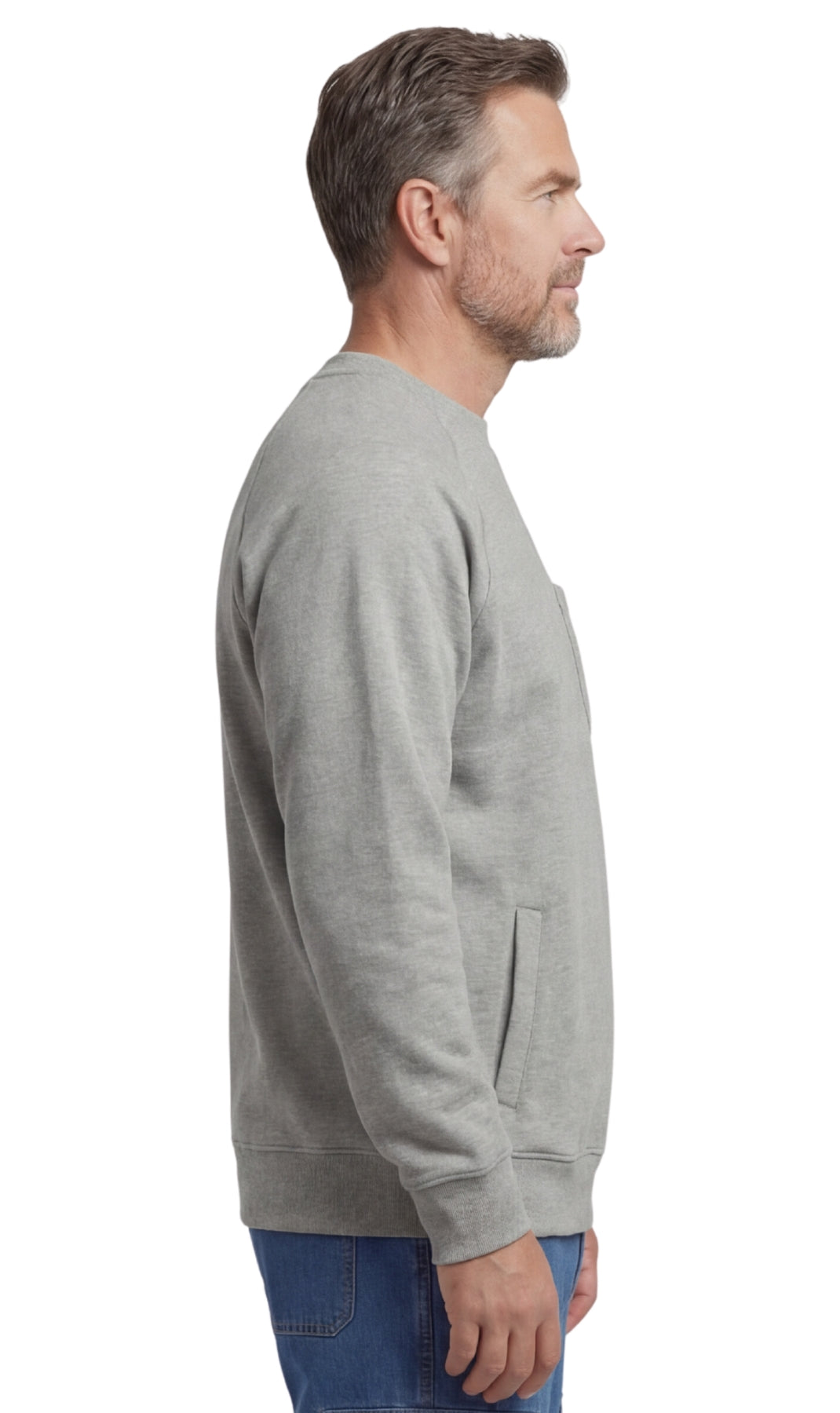 Men's Fleece Pullover Sweatshirt – 3-Pocket Raglan Design