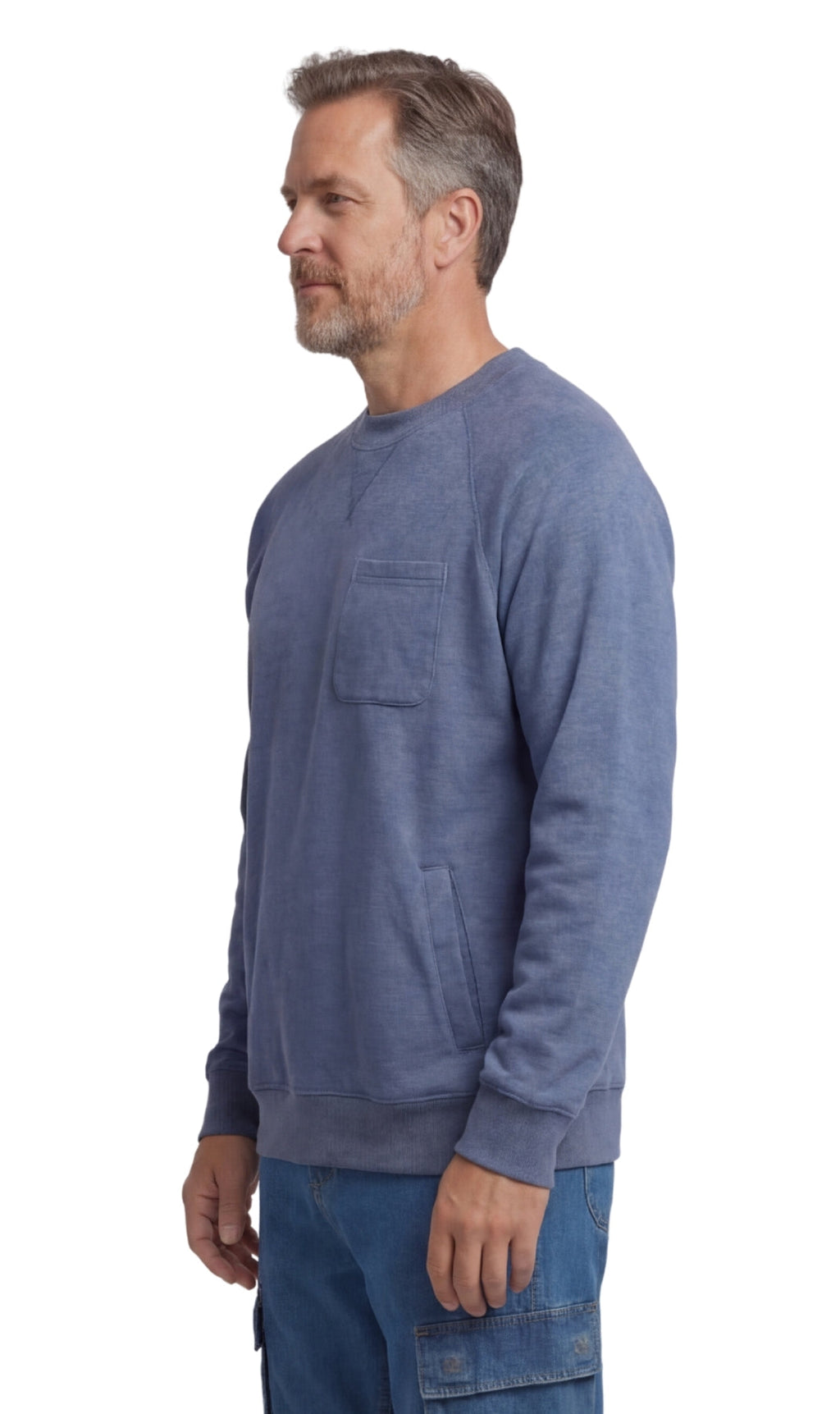 Men's Fleece Pullover Sweatshirt – 3-Pocket Raglan Design