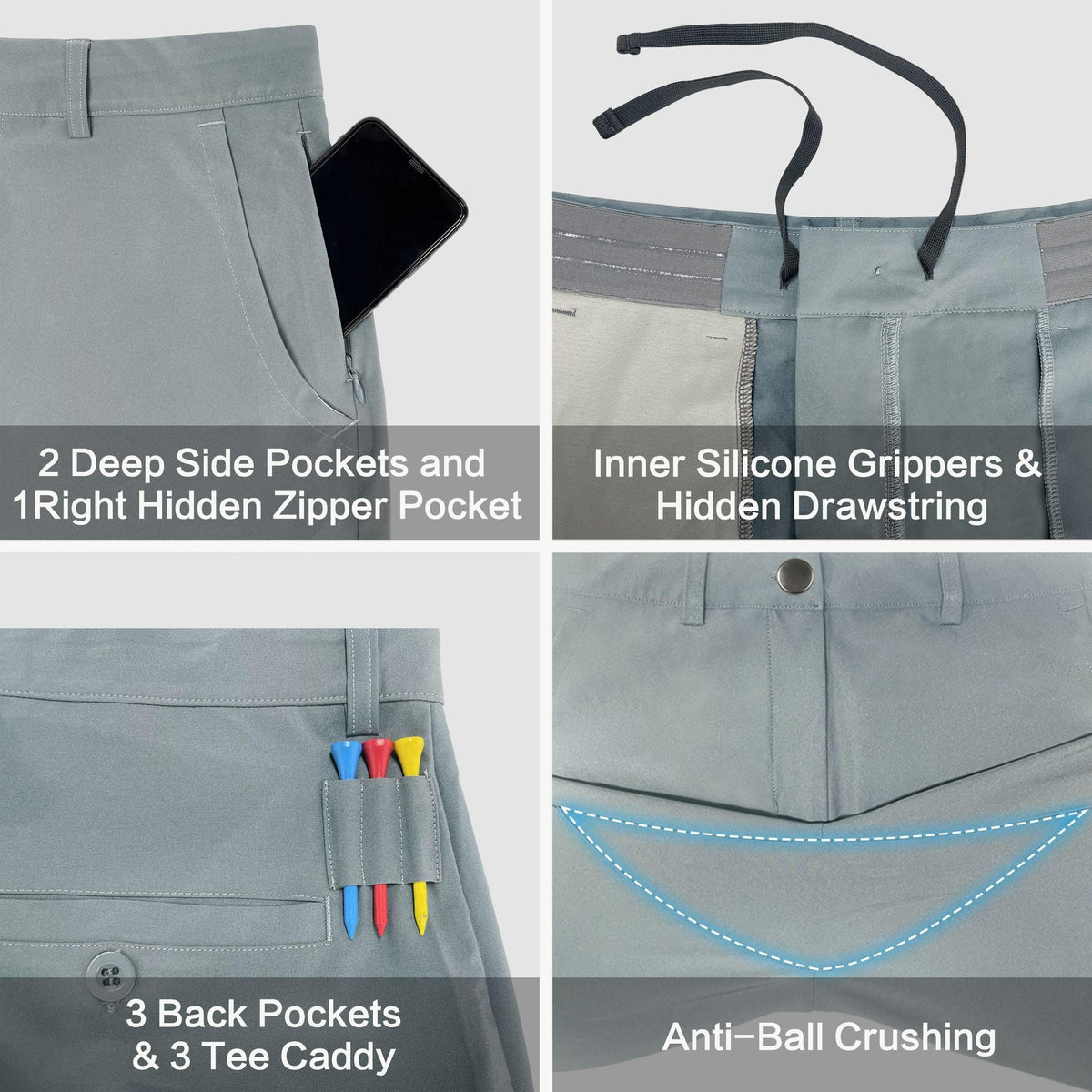 Men's Elastic Quick-Dry Golf Pants – Lightweight Business Casual Trousers