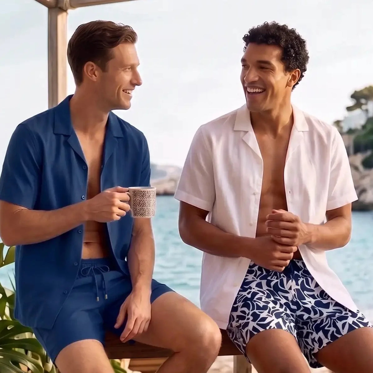 Blue Sapphire Men's Resort Shirt – Modern Fit
