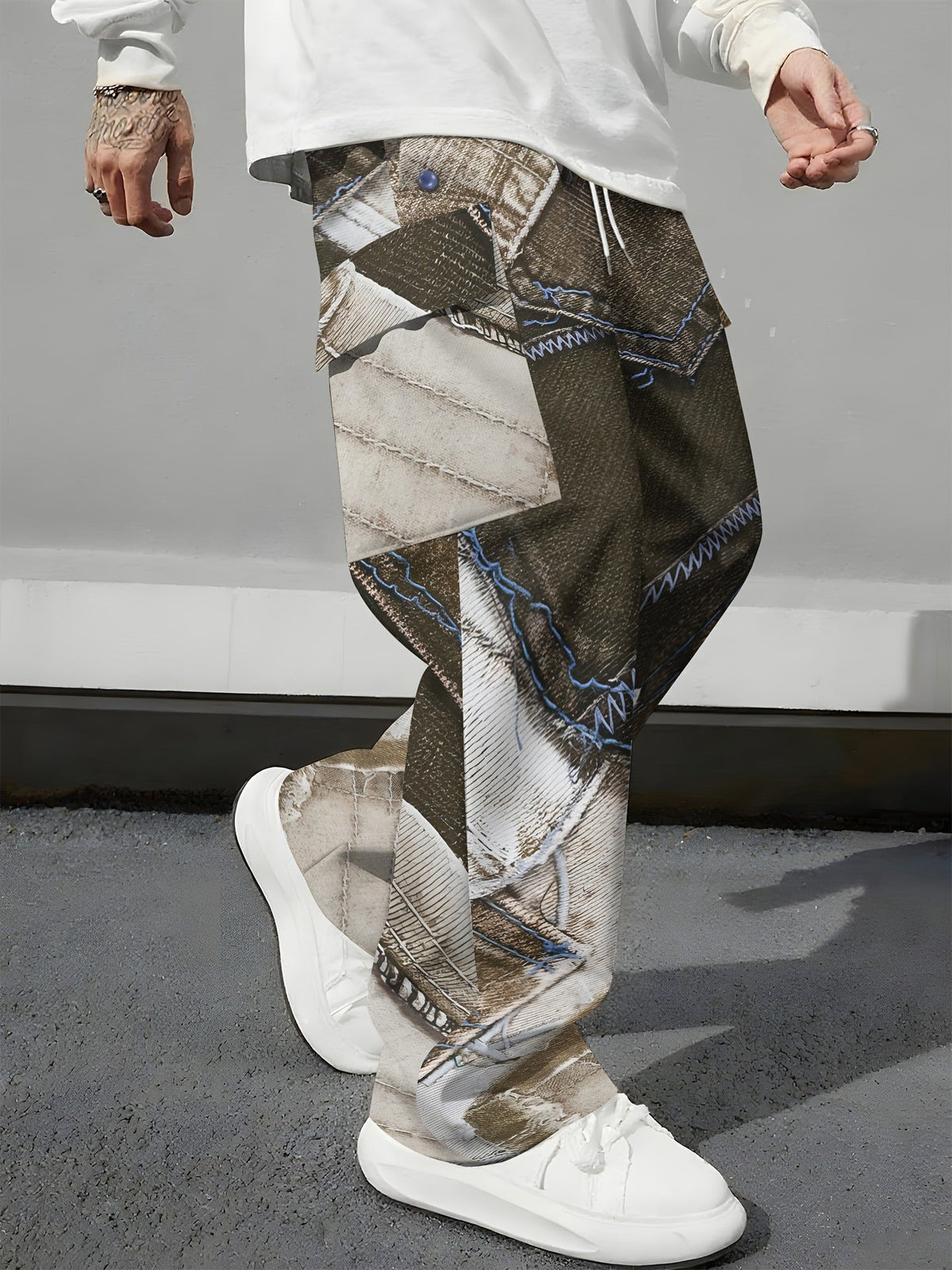 Pink Camo Cargo Pants – Loose-Fit Printed Casual Trousers