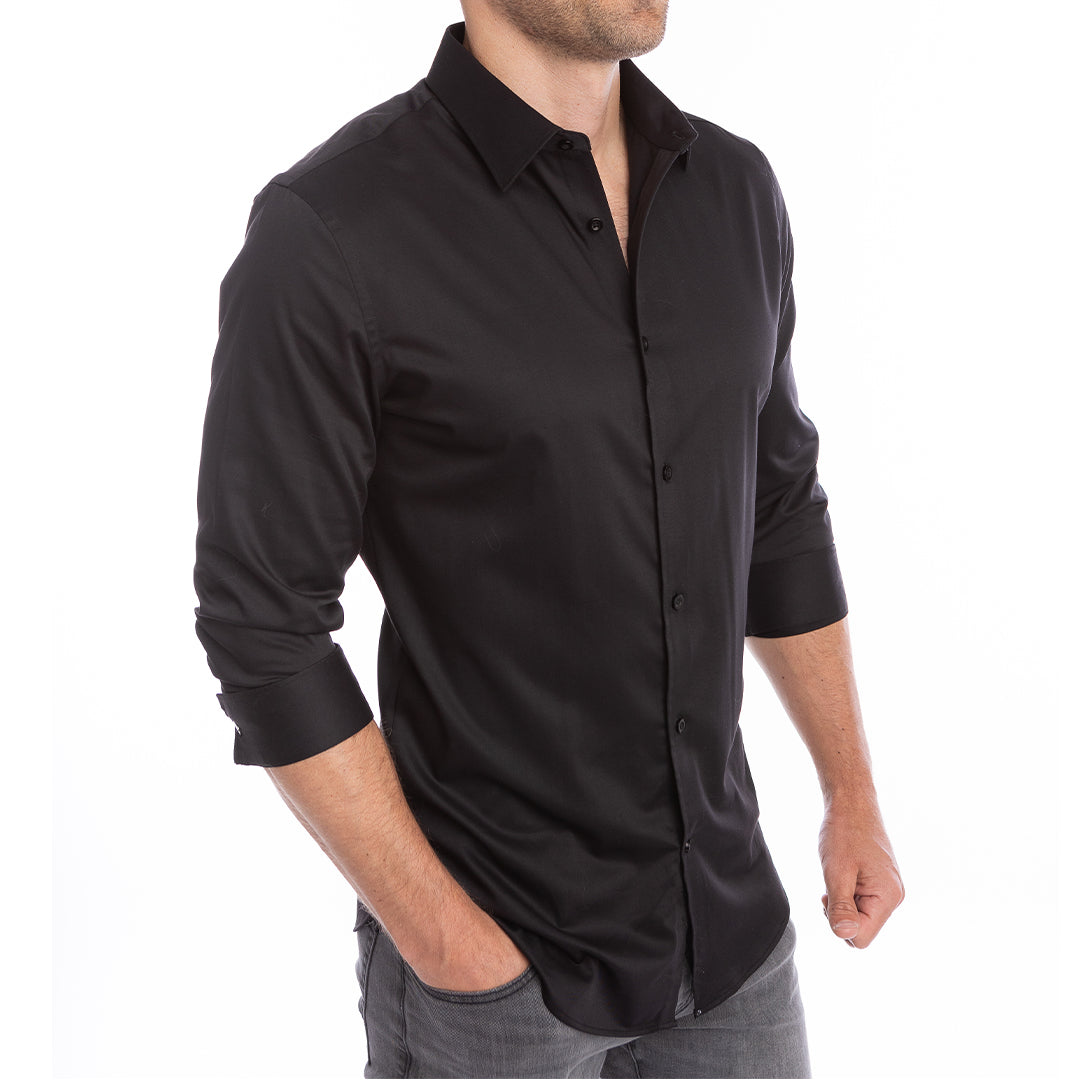 goTIELESS Ultimate Dress Shirt – Black | Business Casual Perfected
