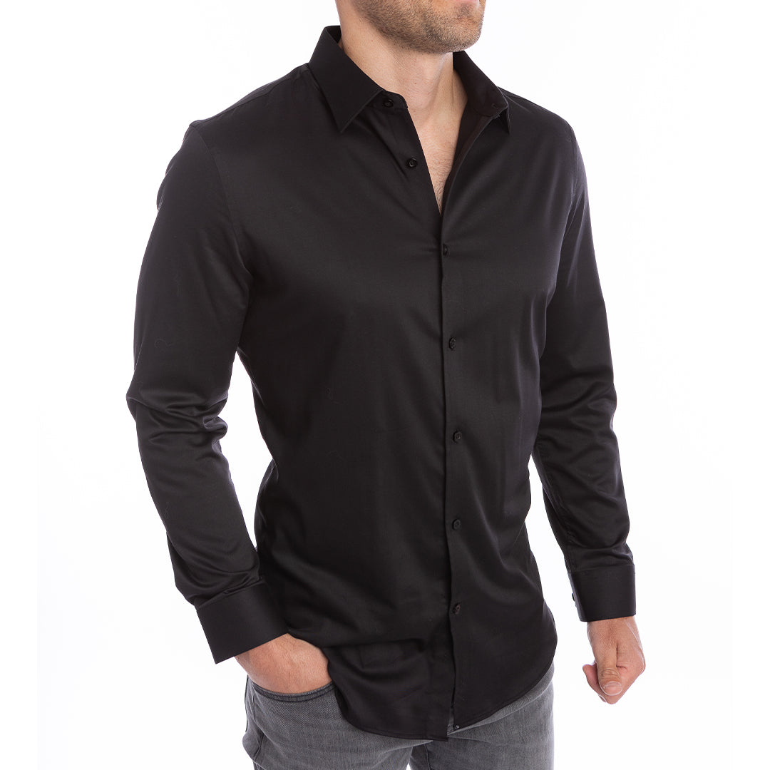goTIELESS Ultimate Dress Shirt – Black | Business Casual Perfected