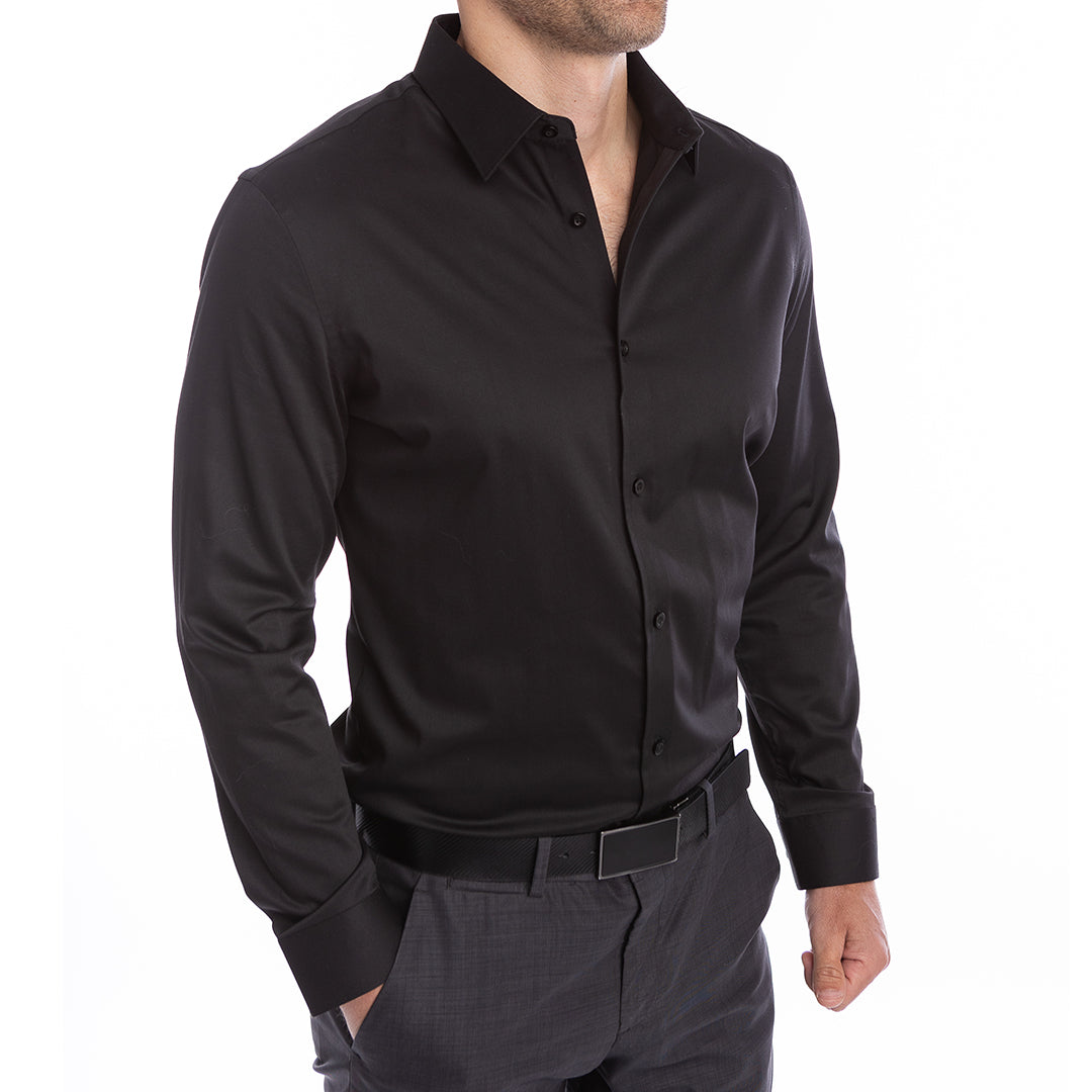 goTIELESS Ultimate Dress Shirt – Black | Business Casual Perfected